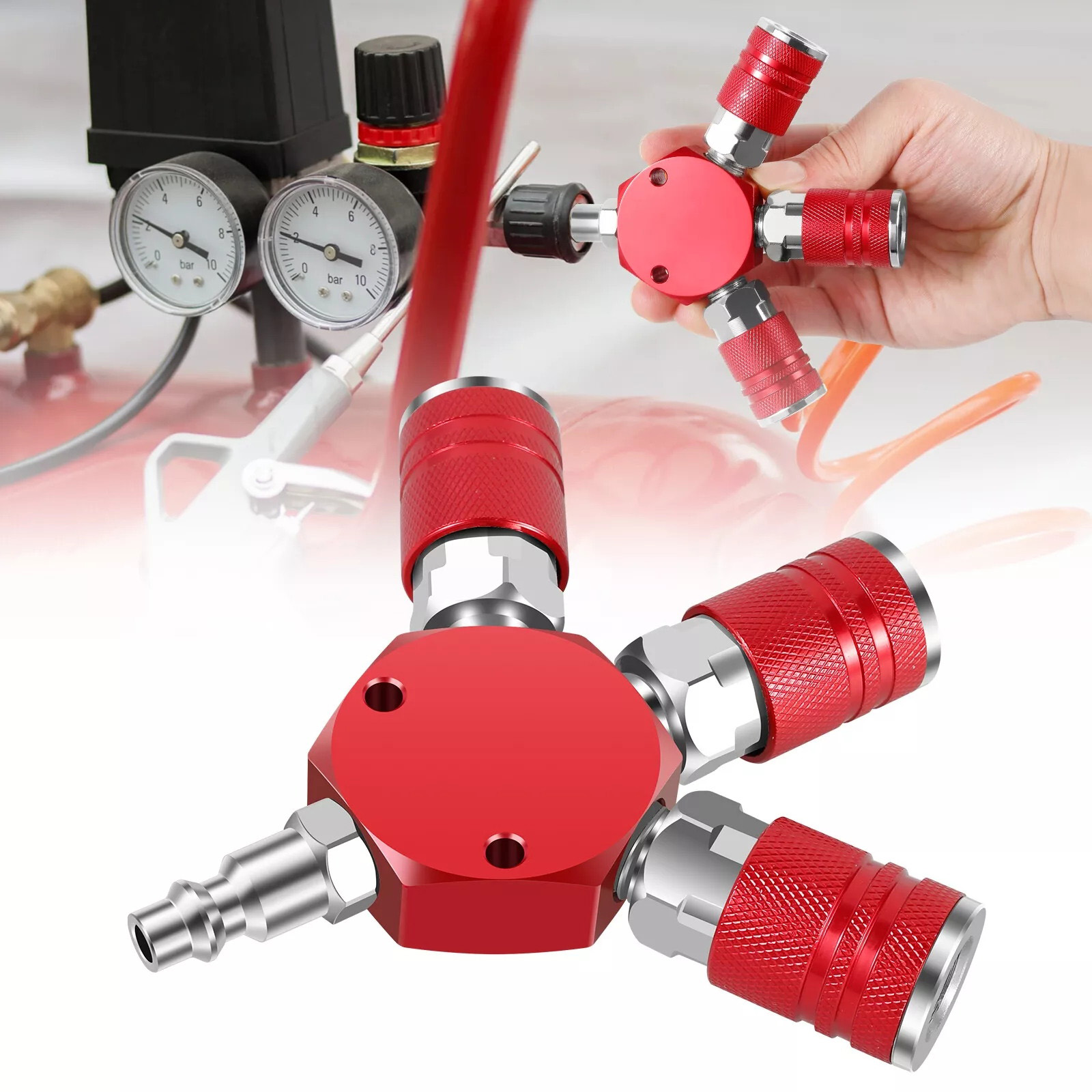 Air Compressor 300Psi Heavy Duty - 1/4 Inch 3 Way Air Manifold