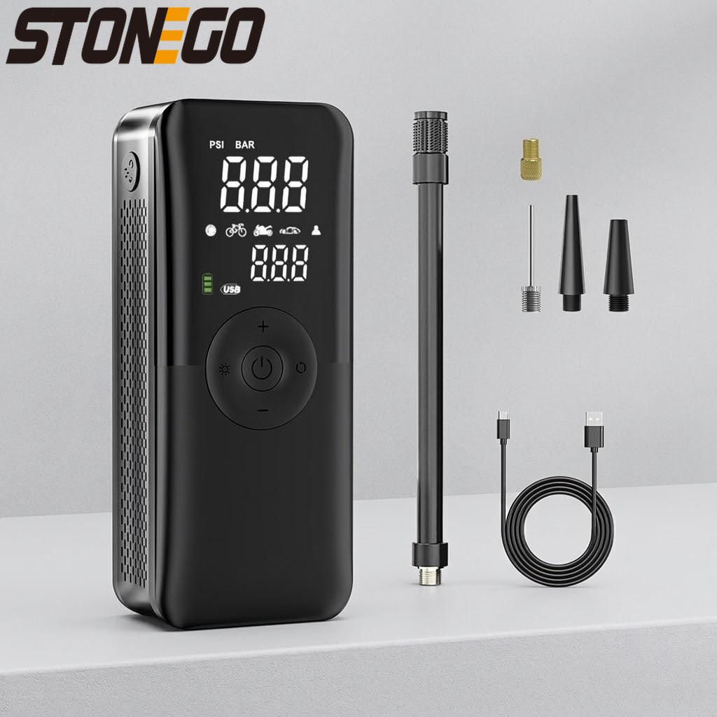 Digital Tire Pressure Gauge Rechargeable - Cordless Digital Air Pump Tire Inflator