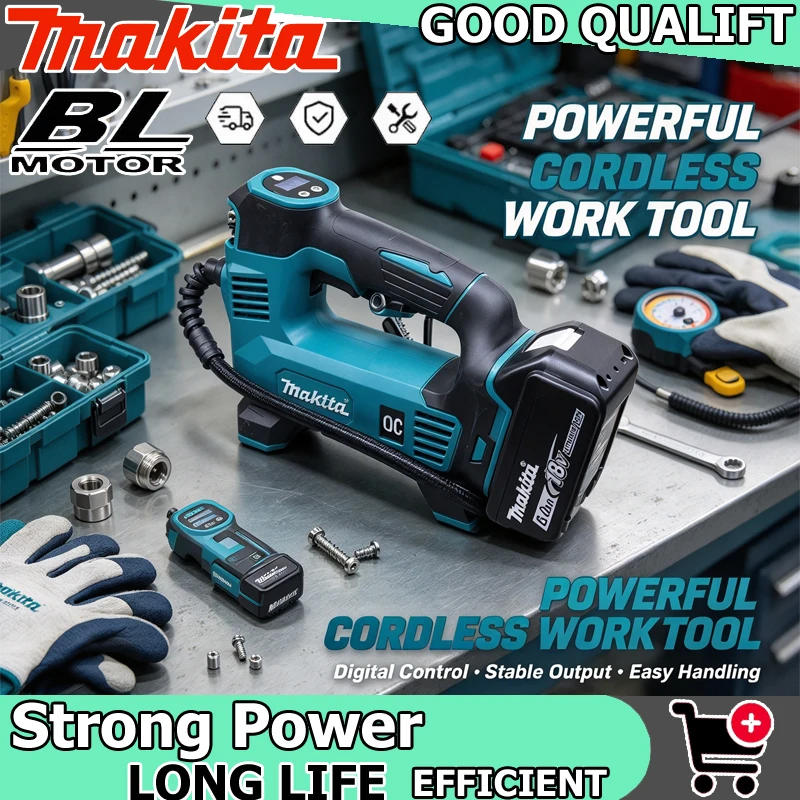 Cordless Tire Inflator 150Psi - Makita 18V LXT Cordless Air Inflator,