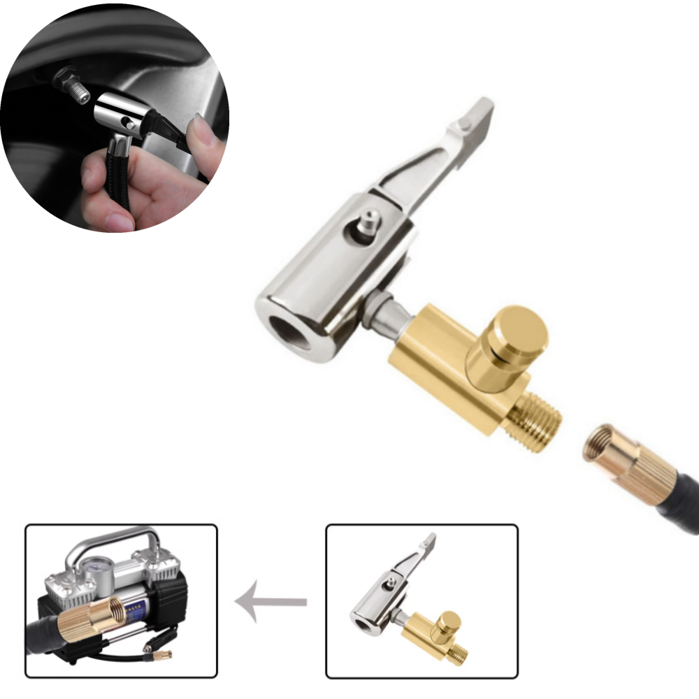 Tire Inflator Nozzle Kit - New Car Tire Nozzle Clamp Portable