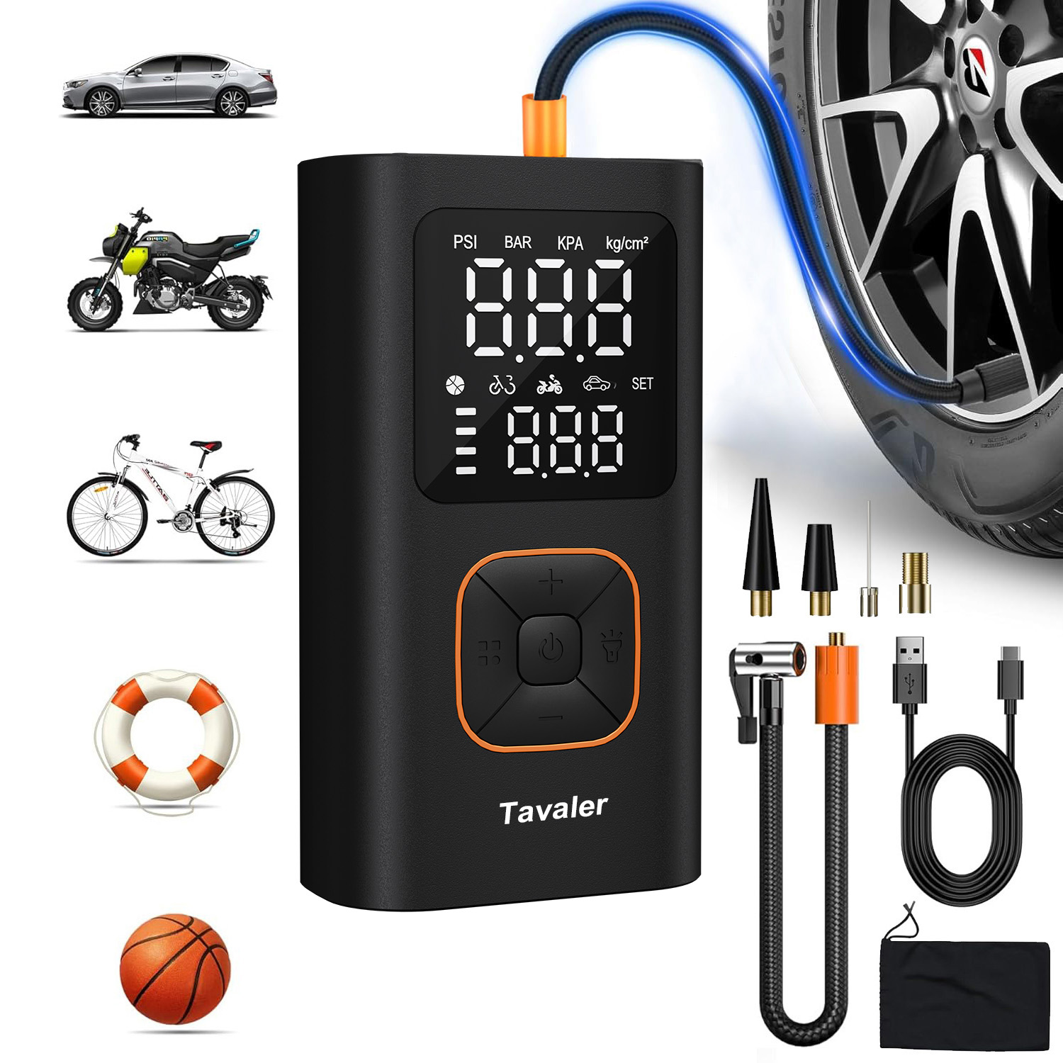 Portable Air Compressor 12V Digital - Wireless Car Tire Inflator 150PSI Portable