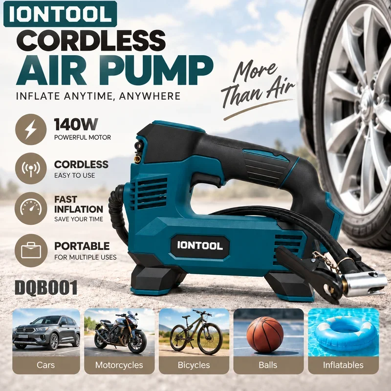 Cordless Tire Inflator 150Psi - IONTOOL Brushless Cordless Inflator For Car
