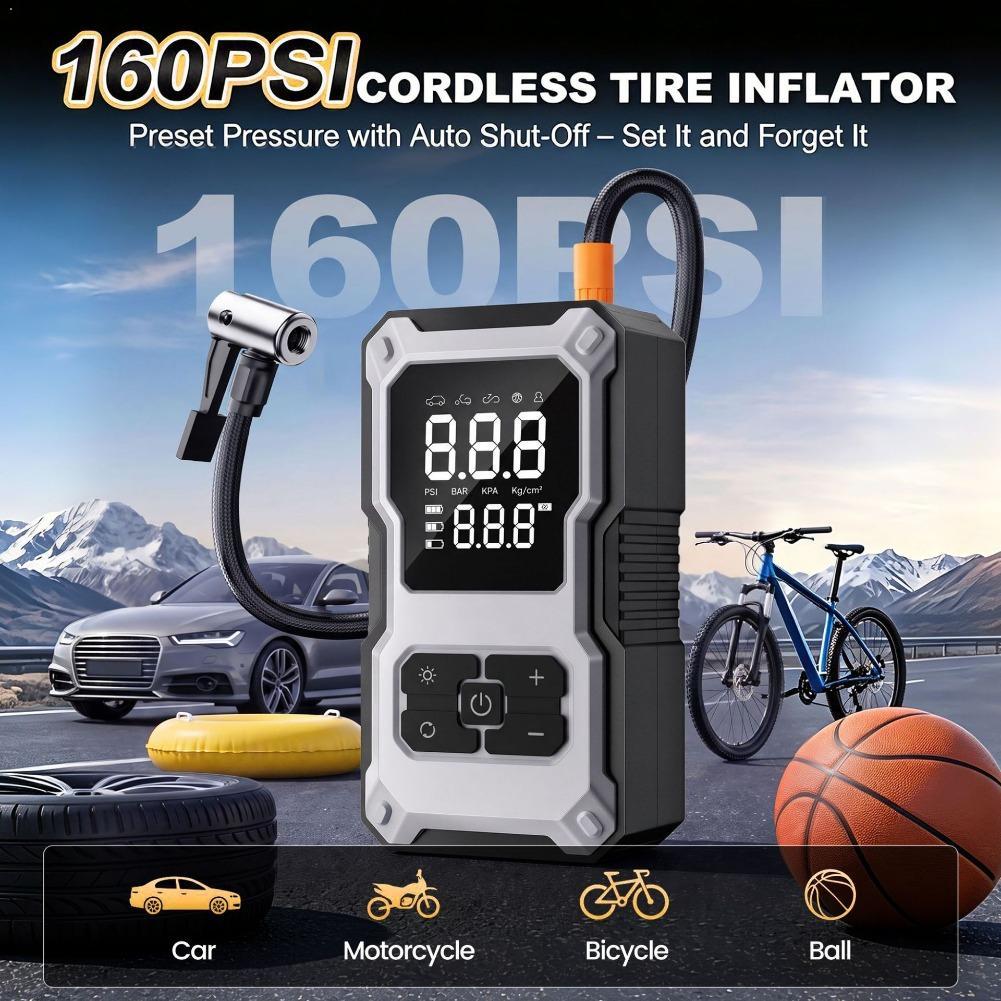 Portable Air Compressor 12V Digital - 150PSI Portable Car Jump Starter Air