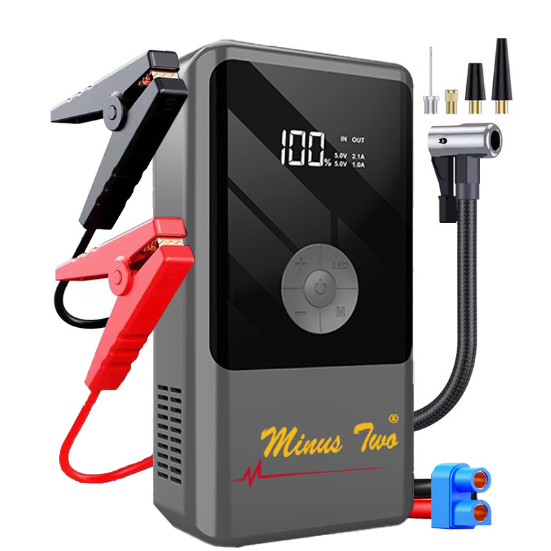 Portable Air Compressor Jump Starter Combo - Portable 12V Car Jump Starter with