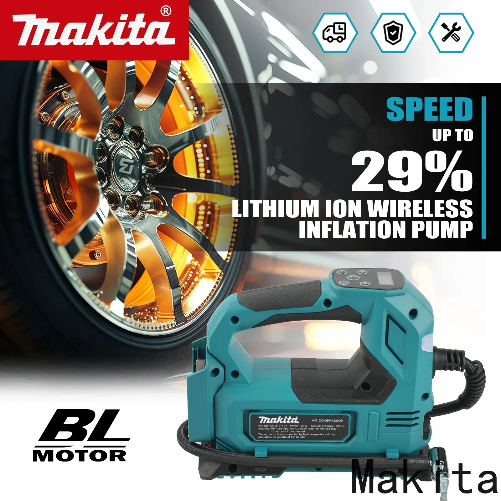 Cordless Tire Inflator 150Psi - Makita DYS59 Automatic Cordless Inflator Electric