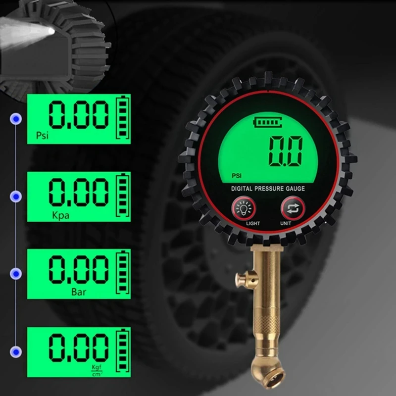Digital Tire Pressure Gauge Rechargeable - Car Tire Pressure Gauge 3-255PSI Heavy
