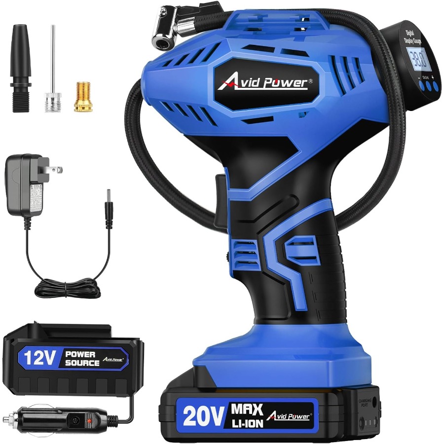 Cordless Air Pump 20V Battery - Cordless Tire Inflator Portable Air Compressor