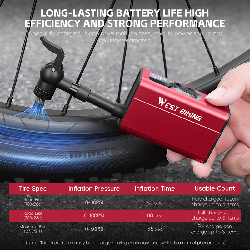 WEST BIKING Electric Bike Pump - đánh giá và giá Tire Inflator With Pressure Gauge Auto Stop