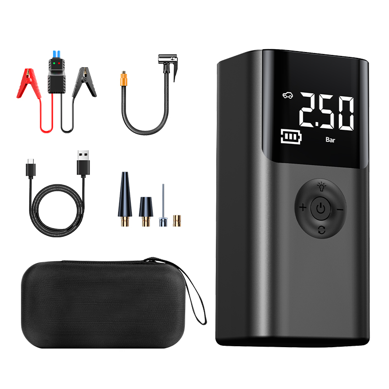 Multifunctional Jump Starter A - đánh giá và giá Portable Air Compressor Jump Starter Combo