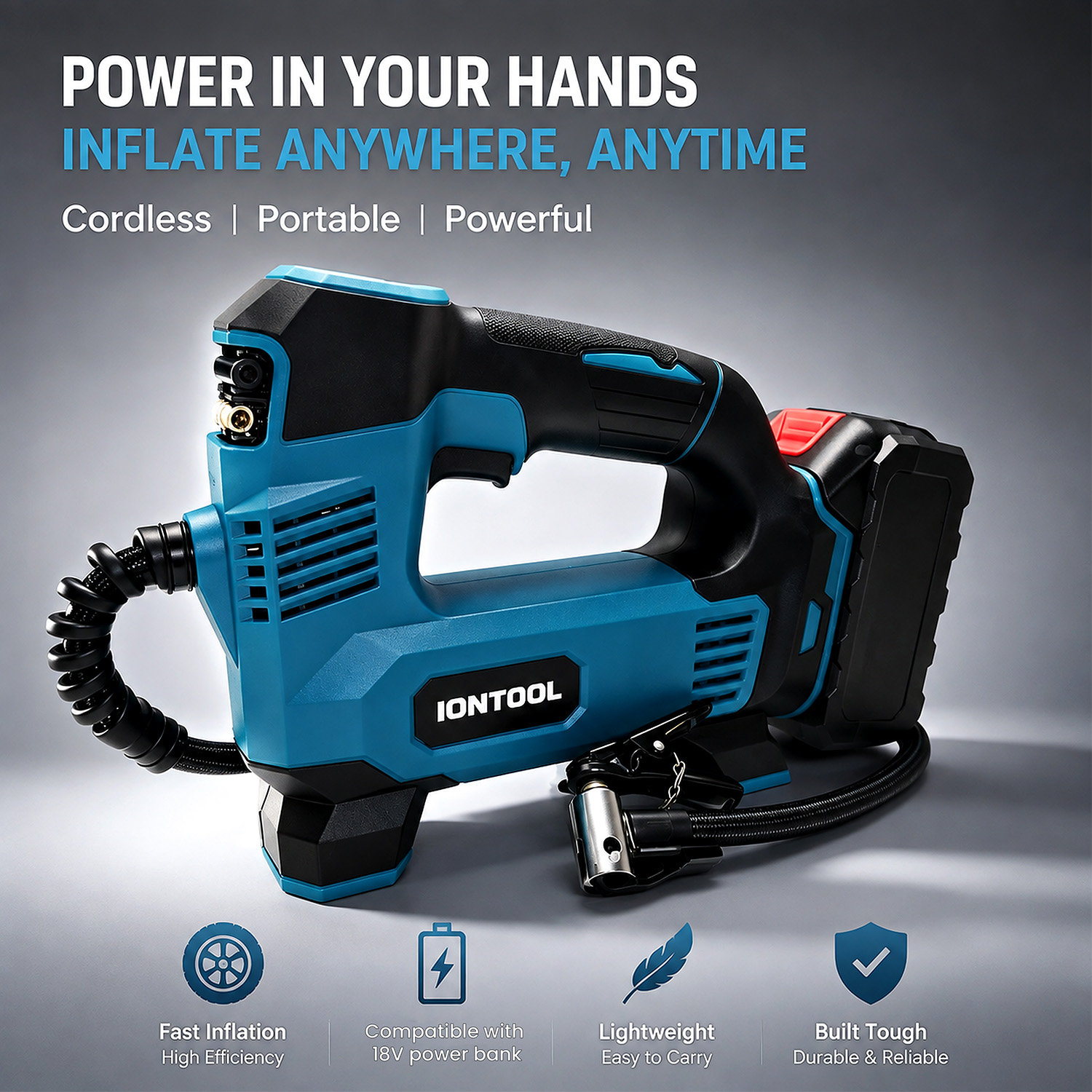 IONTOOL Cordless Tire Inflator - đánh giá và giá Cordless Inflator For Car Bike Ball