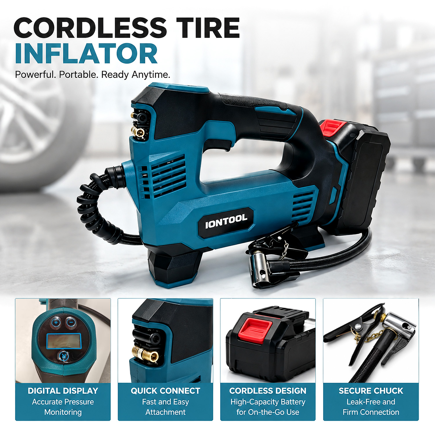 IONTOOL Cordless Tire Inflator - đánh giá và giá Cordless Inflator For Car Bike Ball