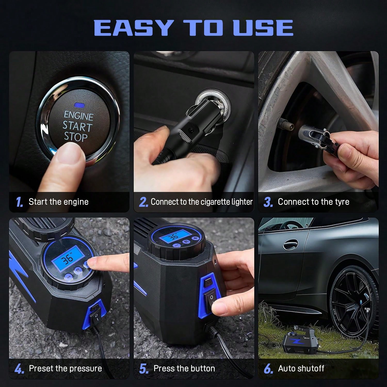 Portable Car Air Compressor 12 - đánh giá và giá Portable Air Compressor 12V Digital