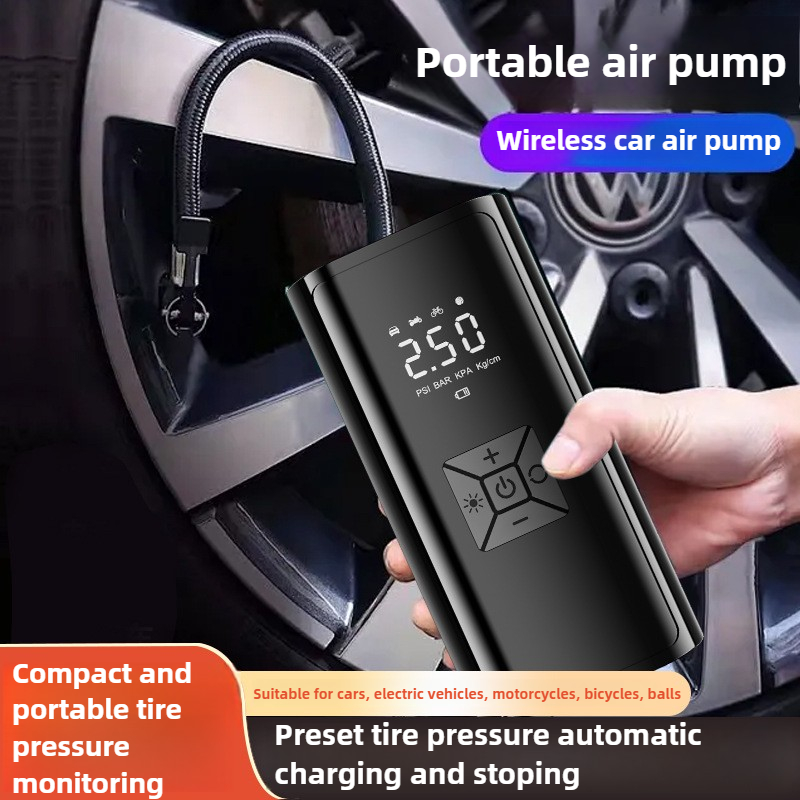120W Wireless Car Air Pump Por - đánh giá và giá Portable Air Compressor 12V Digital