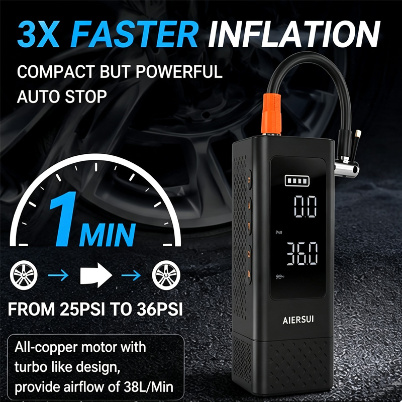 Portable Tire Inflator 150PSI  - đánh giá và giá Tire Inflator With Pressure Gauge Auto Stop