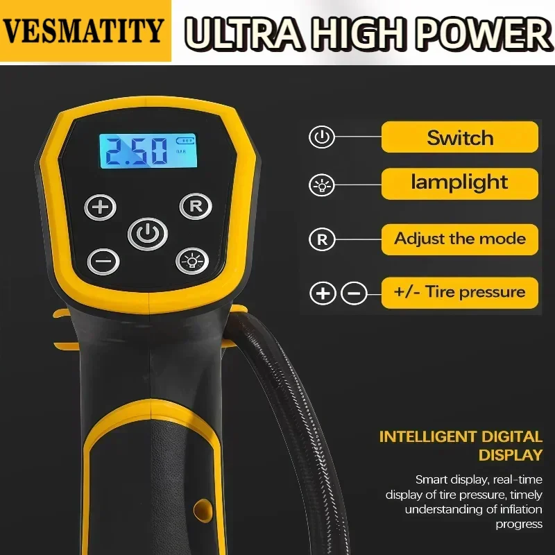 VESMATITY CQB02 Cordless Car T - đánh giá và giá Cordless Inflator For Car Bike Ball