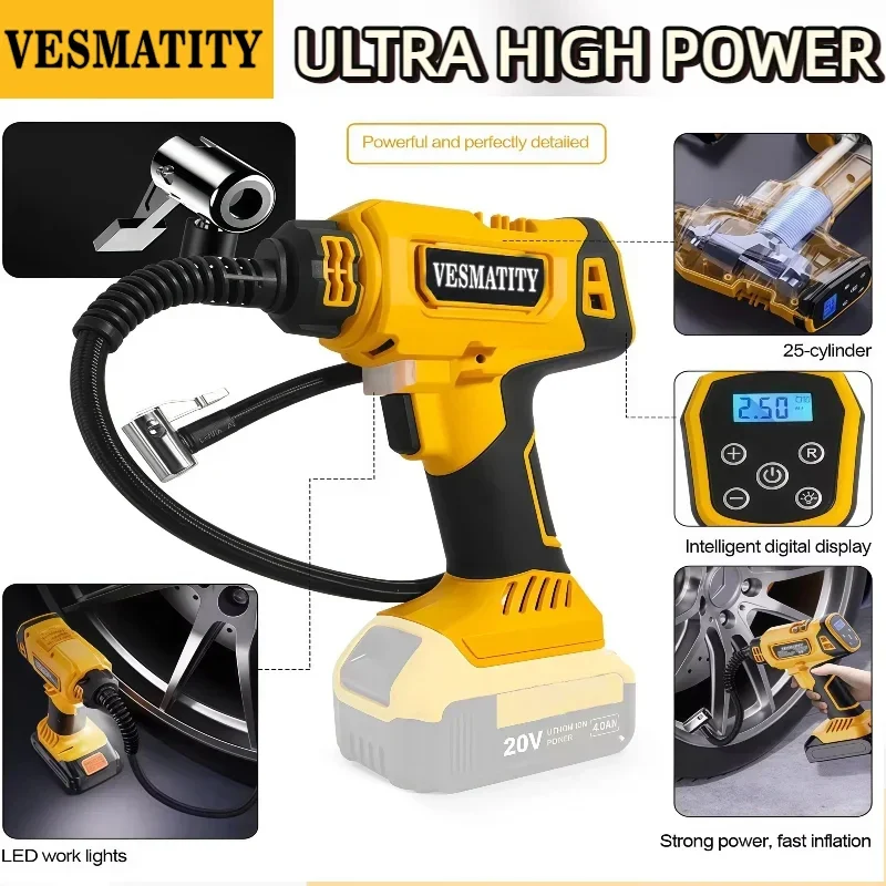 VESMATITY CQB02 Cordless Car T - đánh giá và giá Cordless Inflator For Car Bike Ball