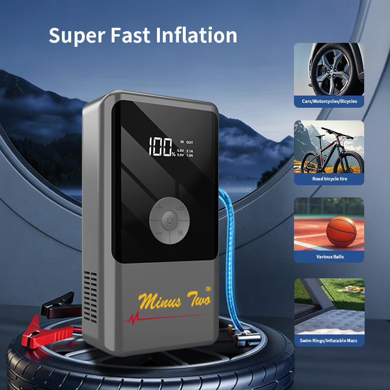 Portable 12V Car Jump Starter  - đánh giá và giá Portable Air Compressor Jump Starter Combo