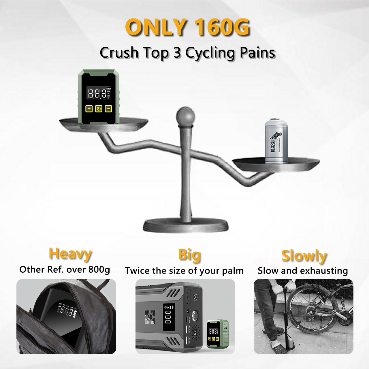 150PSI Mini Air Pump, Portable - đánh giá và giá Digital Tire Pressure Gauge Rechargeable