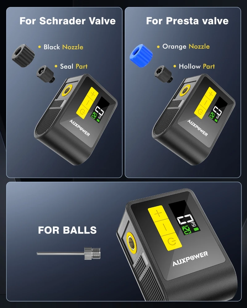120PSI Mini Electric Air Pump  - đánh giá và giá Portable Air Compressor 12V Digital