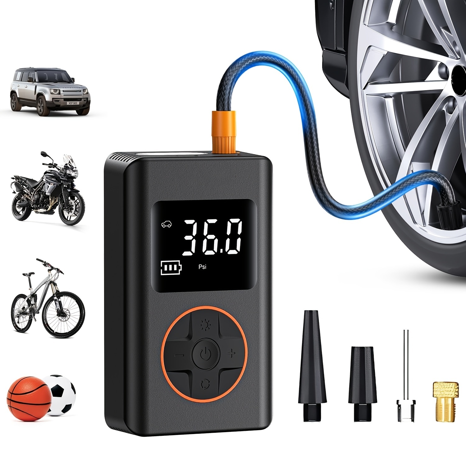 Portable Tire Inflator Air Com - đánh giá và giá Digital Tire Pressure Gauge Rechargeable