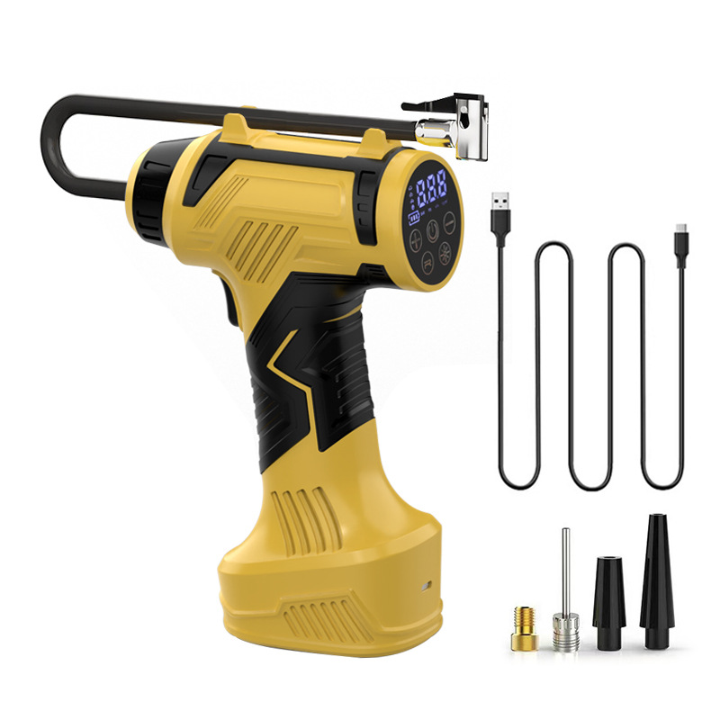 Cordless Yellow Air Pump Car T - đánh giá và giá Cordless Air Pump 20V Battery