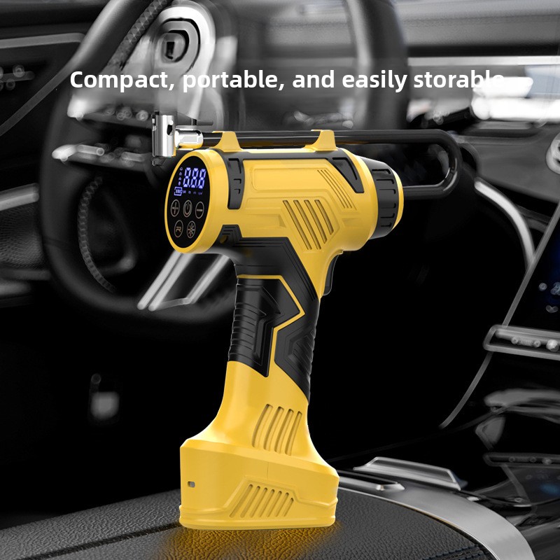 Cordless Yellow Air Pump Car T - đánh giá và giá Cordless Air Pump 20V Battery