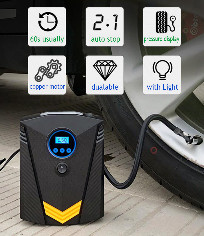 EAFC Car Portable Air Compress - đánh giá và giá Portable Air Compressor 12V Digital