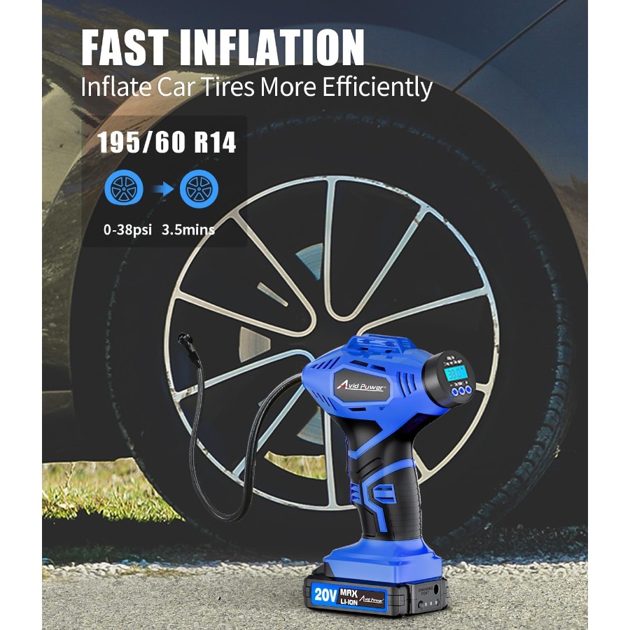Cordless Tire Inflator Portabl - đánh giá và giá Cordless Air Pump 20V Battery